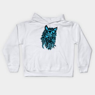 lone wolf ecopop in renegade tribal totonac pattern Kids Hoodie